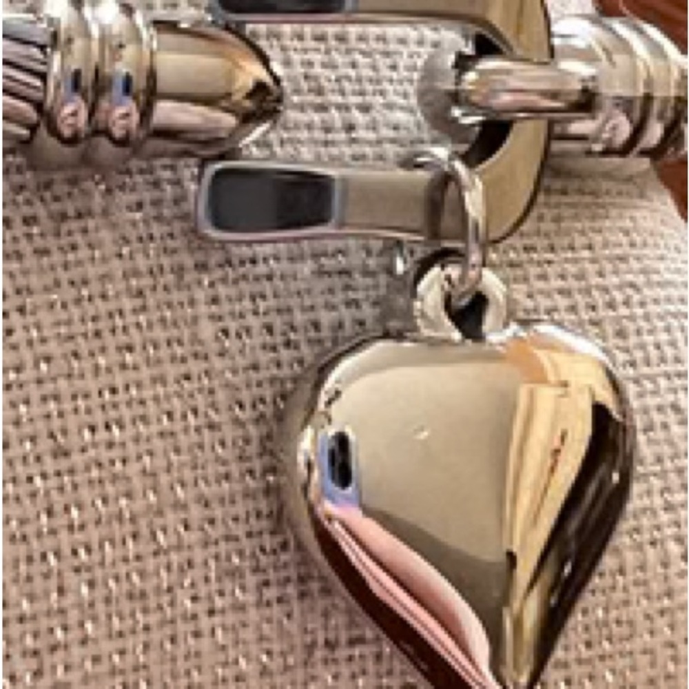 Silver Heart Coil Style Bangle - Picture 3 of 8